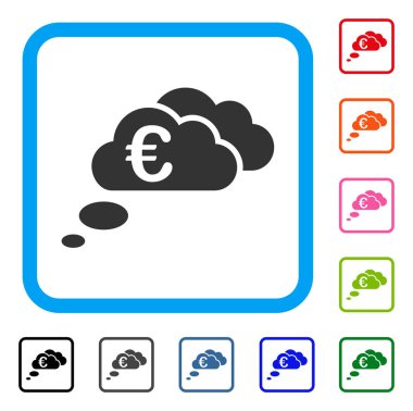 Euro rüya bulutlar simgesi çerçeveli