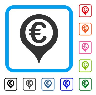 Euro coğrafi hedefleme simgesi çerçeveli