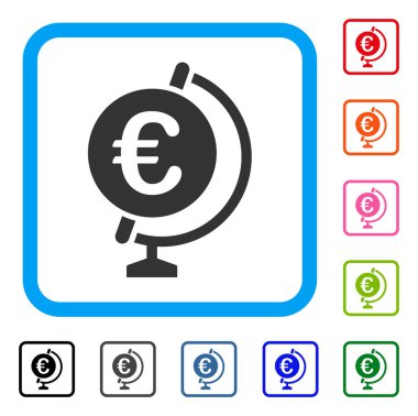 Euro küre simgesi çerçeveli