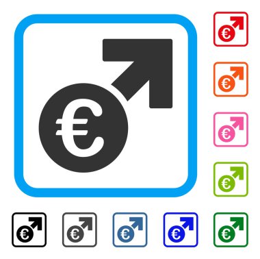 Euro büyüme simgesi çerçeveli