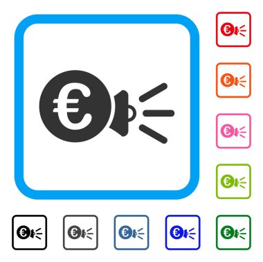 Euro megafon reklamlar simgesi çerçeveli