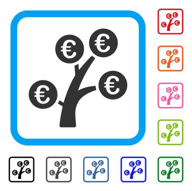 Euro para ağacı simgesini çerçeveli