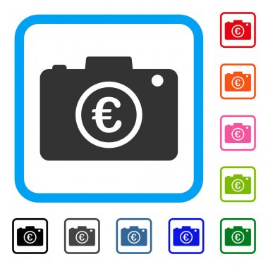 Euro fotoğraf simge çerçeveli