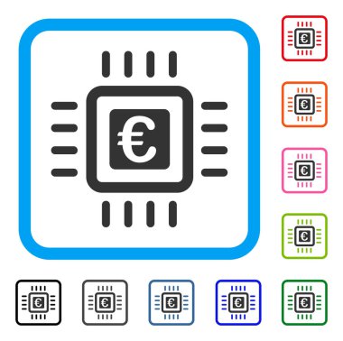 Euro işlemci simgesi çerçeveli