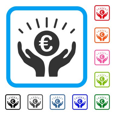 Euro refah simgesi çerçeveli