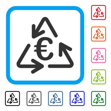 Euro geri dönüşüm simgesini çerçeveli
