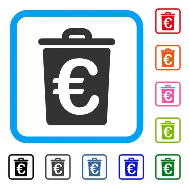 Euro çöp kutusu simgesini çerçeveli