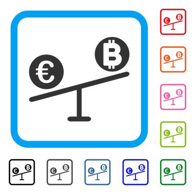 Bitcoin Euro Pazar çerçeveli simgesi salıncaklar