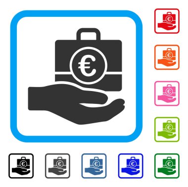 Hizmet el bankacılık euro simgesini çerçeveli