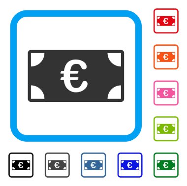 Euro banknot simgesi çerçeveli