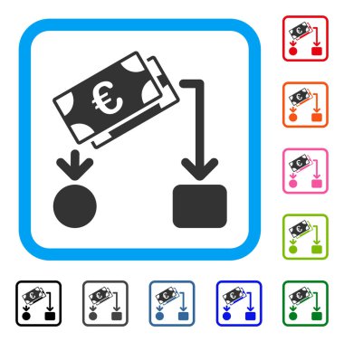 Euro nakit akışı simgesi çerçeveli