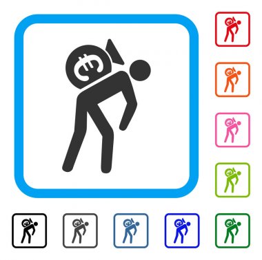 Euro mali kurye simgesi çerçeveli