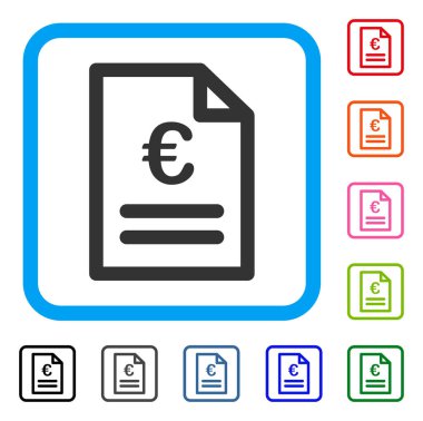 Euro fatura simgesi çerçeveli