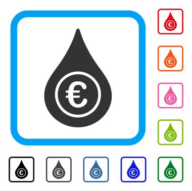 Euro sıvı damla simgesi çerçeveli