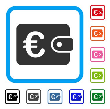 Euro çanta simgesi çerçeveli