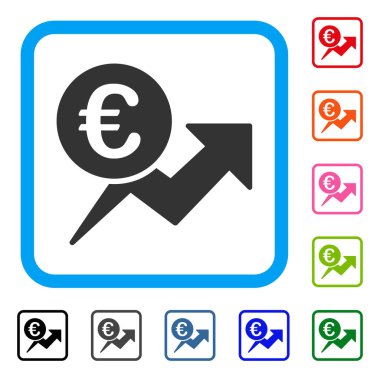 Euro Satış büyüme simgesi çerçeveli