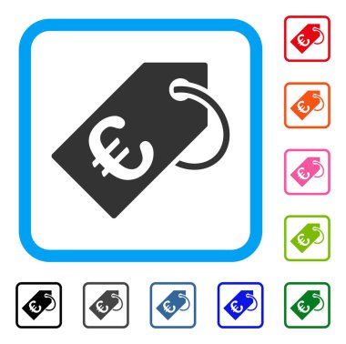 Euro etiketi simgesi çerçeveli