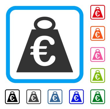 Euro ağırlık standart simge çerçeveli