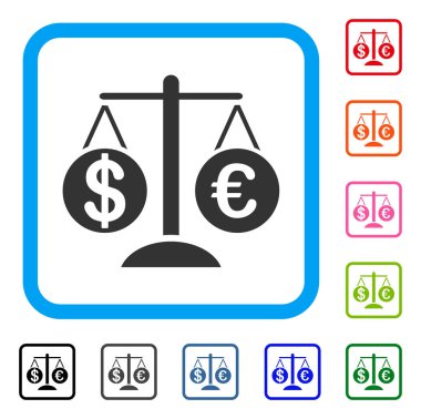 Forex piyasası ölçekler simgesi çerçeveli