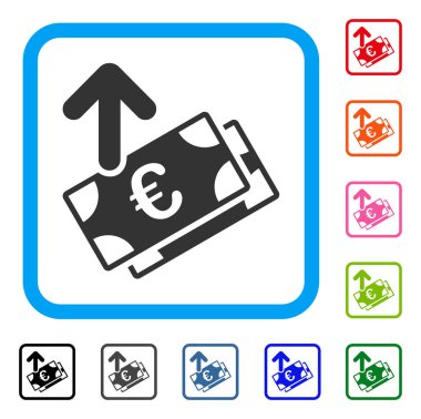 Euro banknot çerçeveli simgesi harcamak