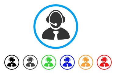 Çağrı merkezi Yöneticisi yuvarlak simgesi