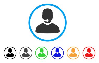 Çağrı Merkezi operatörü yuvarlak simge