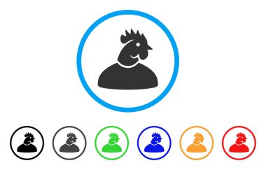 Horoz adam yuvarlak simge