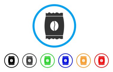 Kahve çekirdeği Pack yuvarlak simge