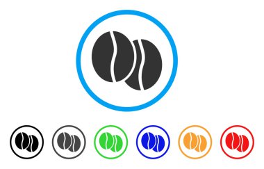 Kahve çekirdekleri yuvarlak simge