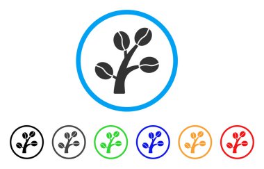 Kahve ağacı yuvarlak simge