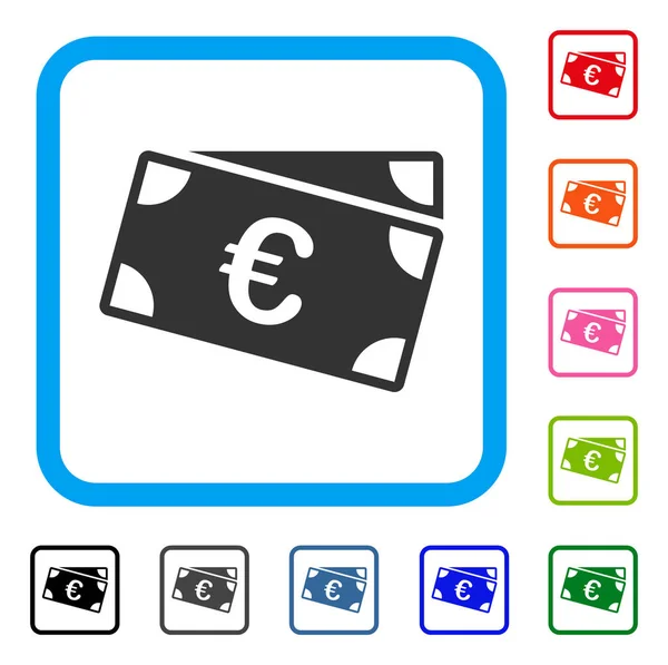 Euro-Banknoten eingerahmtes Symbol — Stockvektor