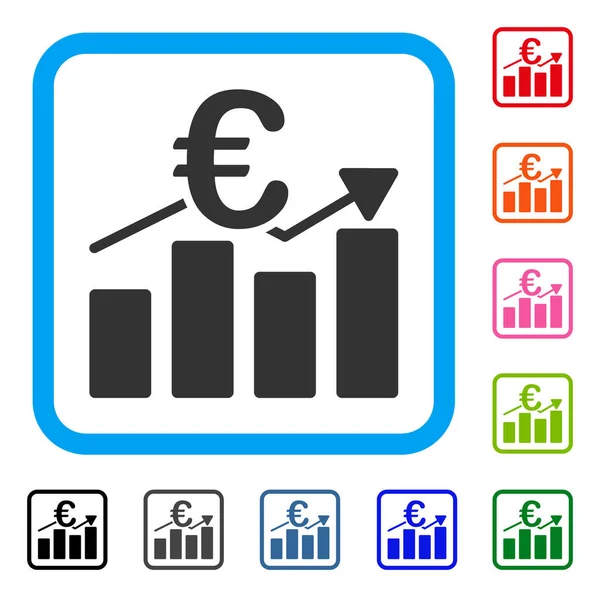 Euro Business Bar Graphique encadré Icône — Image vectorielle