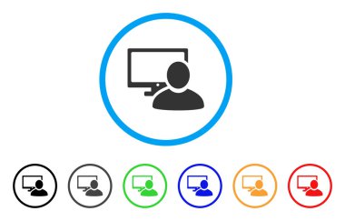 Bilgisayar kullanıcı yuvarlak simge