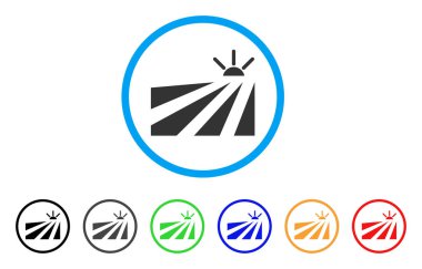 Alan günbatımı yuvarlak simgesi