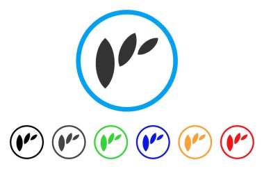 Flora yaprak soyutlama simgesi yuvarlak