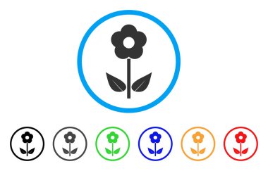 Çiçek bitki yuvarlak simge