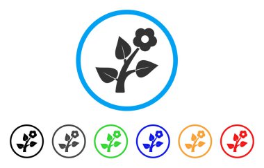 Çiçek bitki yuvarlak simge