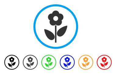 Çiçek bitki yuvarlak simge