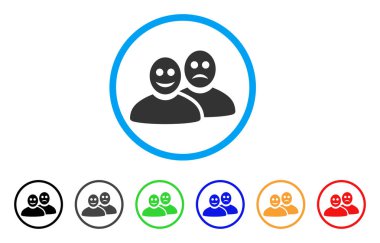 Mutlu ve hüzünlü insanlar simgesi yuvarlak