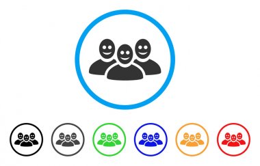 Mutlu insanlar grup simgesi yuvarlak