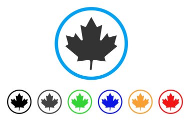 Akçaağaç yaprağı yuvarlak simge