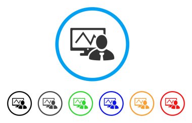 Online tüccar yuvarlak simge