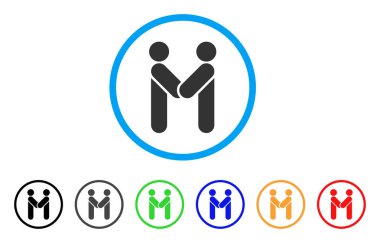 Kişi el sıkışma yuvarlak simge