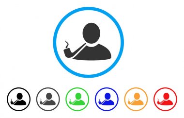 Boru sigara içen yuvarlak simge