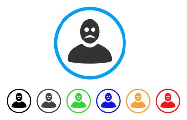 Üzgün insan yuvarlak simge