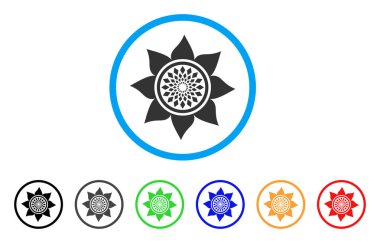 Ayçiçeği çiçek yuvarlak simge