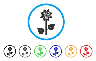 Ayçiçeği bitki yuvarlak simge