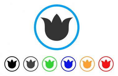 Lale çiçek yuvarlak simge