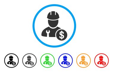 İşçi maaş yuvarlak simge