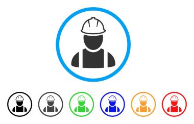 İşçi yuvarlak simge